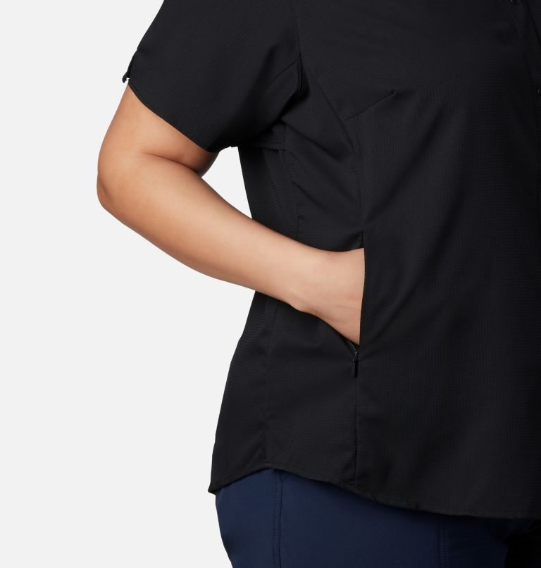 Women's Columbia PFG Tamiami II Short Sleeve Shirts Black | Plus Size CA-MC6LA